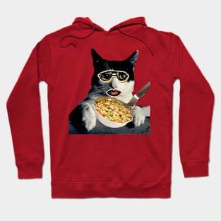 Cat eating ramen Hoodie